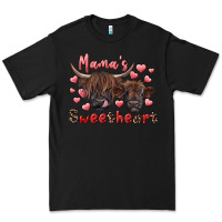 Black mama's sweetheart highland cow and calf Premium Tee - RanaPortraitStore