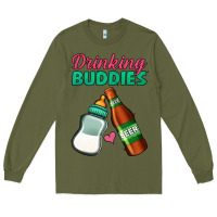 Army Green Drinking Buddies Long Sleeve Tee - Jasminsmagicworld