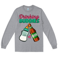 Heather Grey Drinking Buddies Long Sleeve Tee - Jasminsmagicworld