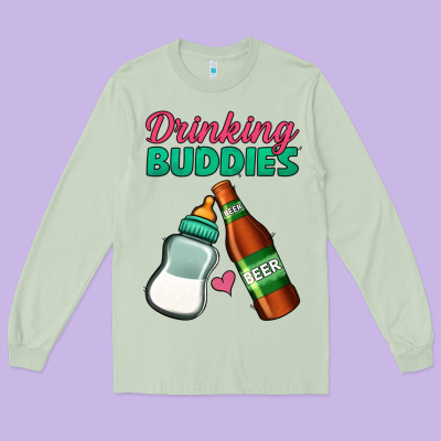 Drinking Buddies Long Sleeve Tee Designed By Jasminsmagicworld