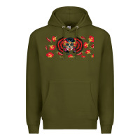 Army Green sugar skull rose libbey glass Premium Hoodie - BundleAndBundleShop