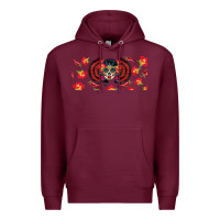 Burgundy sugar skull rose libbey glass Premium Hoodie - BundleAndBundleShop