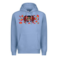 Colony Blue sugar skull rose libbey glass Premium Hoodie - BundleAndBundleShop