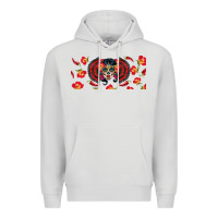 Dove Grey sugar skull rose libbey glass Premium Hoodie - BundleAndBundleShop