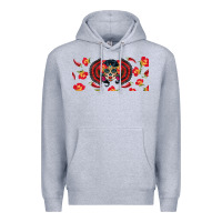 Heather Grey sugar skull rose libbey glass Premium Hoodie - BundleAndBundleShop