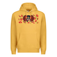 Mustard sugar skull rose libbey glass Premium Hoodie - BundleAndBundleShop