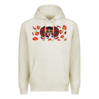 Oatmeal Heather sugar skull rose libbey glass Premium Hoodie - BundleAndBundleShop