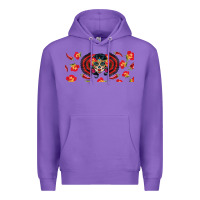 Purple sugar skull rose libbey glass Premium Hoodie - BundleAndBundleShop