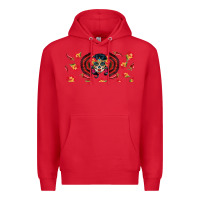 Red sugar skull rose libbey glass Premium Hoodie - BundleAndBundleShop