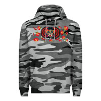 Slate Camo sugar skull rose libbey glass Premium Hoodie - BundleAndBundleShop