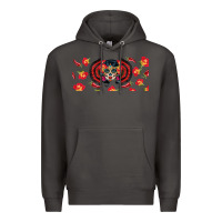Smoke sugar skull rose libbey glass Premium Hoodie - BundleAndBundleShop