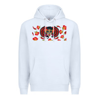 White sugar skull rose libbey glass Premium Hoodie - BundleAndBundleShop