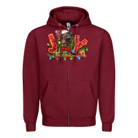 Burgundy joy pig Zipper Hoodie - LillyAllenDesigns