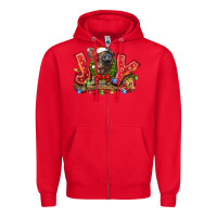 Red joy pig Zipper Hoodie - LillyAllenDesigns