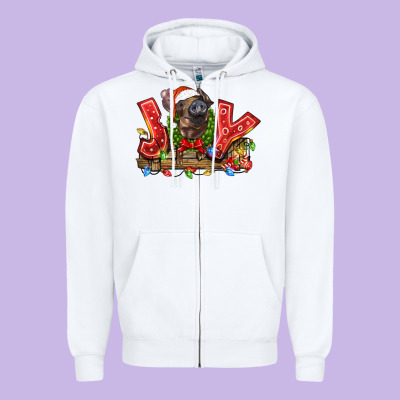 Joy Pig Zipper Hoodie Designed By Lillyallendesigns