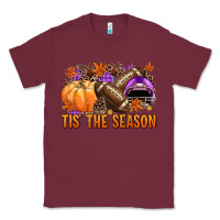 Burgundy Tis' the season Football purple helmet Classic Tee - NancyCooperArtShop