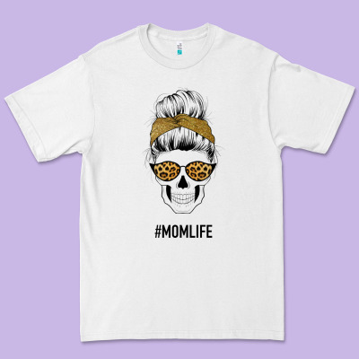 Yellow Glitter, Leopard Pattern Mom Skull Premium Tee Designed By Bettercallsaul