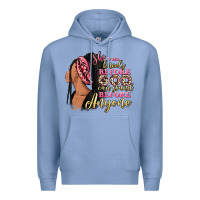 Colony Blue She who kneels before god can stand before anyone Premium Hoodie - RanaPortraitStore