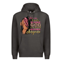 Smoke She who kneels before god can stand before anyone Premium Hoodie - RanaPortraitStore