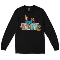 Black Happy Easter Easter Day Long Sleeve Tee - CowGirlArtShop