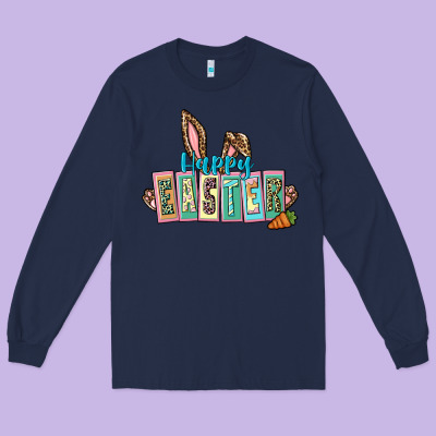 Happy Easter Easter Day Long Sleeve Tee Designed By Cowgirlartshop