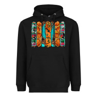 Black basketball serape cowhide turquoise leopard glitter  brushstrokes Heavyweight Hoodie - Artiststas