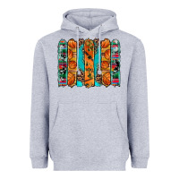 Heather Grey basketball serape cowhide turquoise leopard glitter  brushstrokes Heavyweight Hoodie - Artiststas