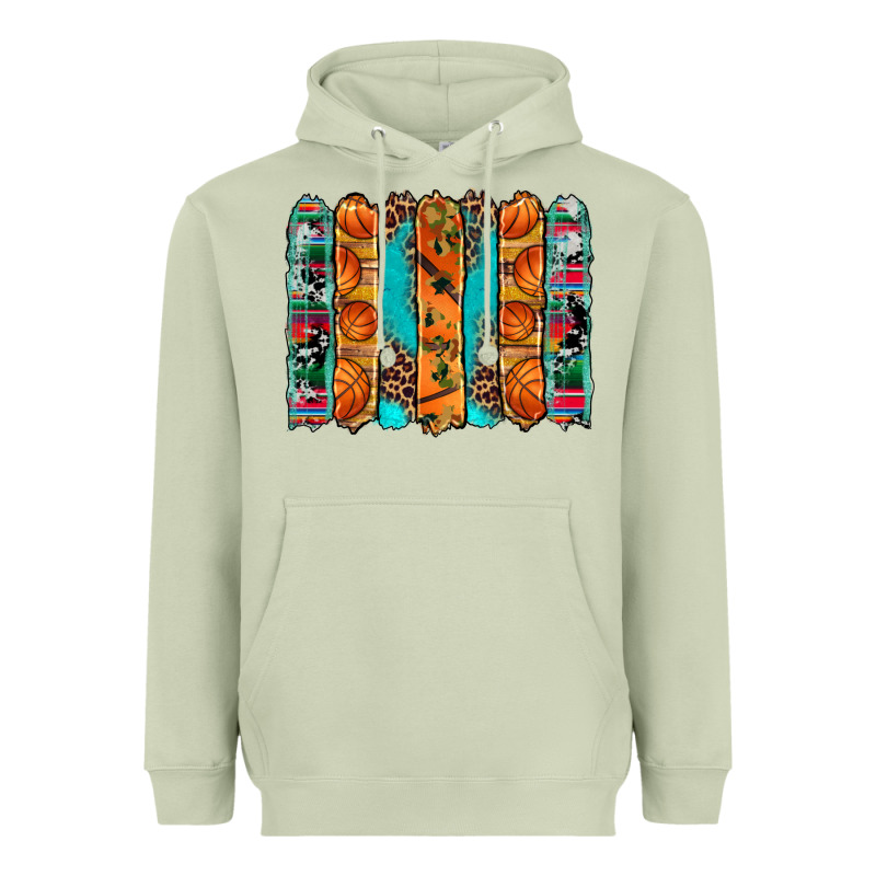 Basketball Serape Cowhide Turquoise Leopard Glitter  Brushstrokes Heavyweight Hoodie by Artiststas | Teevron