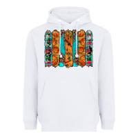 White basketball serape cowhide turquoise leopard glitter  brushstrokes Heavyweight Hoodie - Artiststas