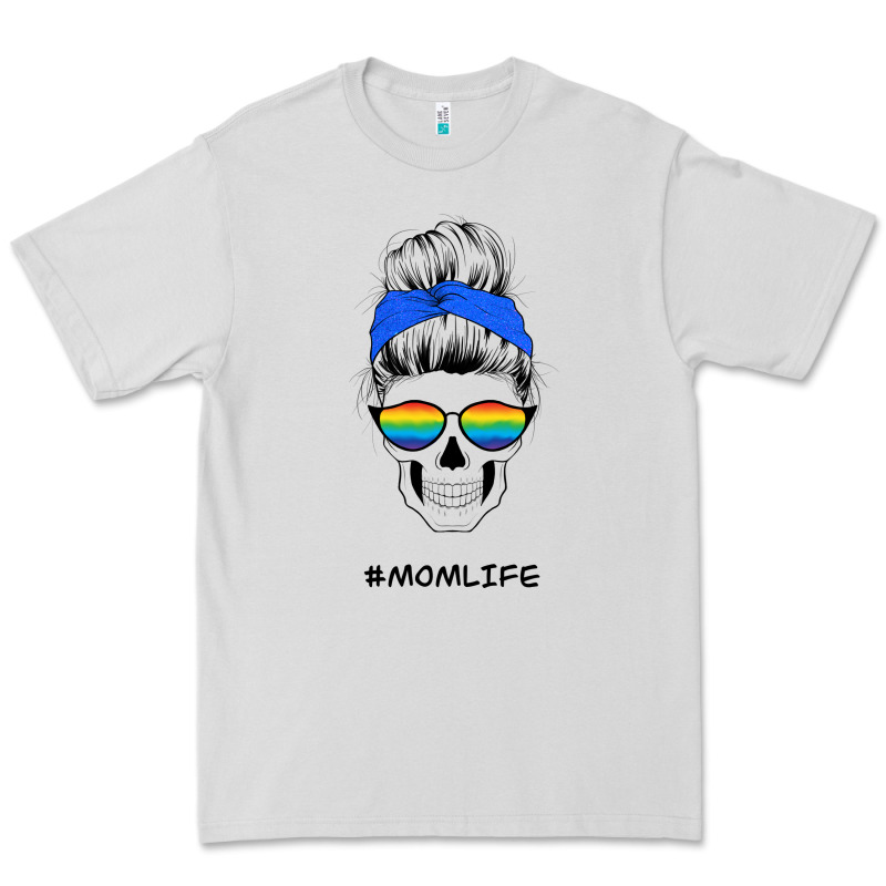 Blue Glitter Rainbow Mom Skull Premium Tee by Bettercallsaul | Teevron