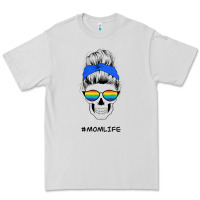 Dove Grey Blue Glitter Rainbow Mom Skull Premium Tee - Bettercallsaul