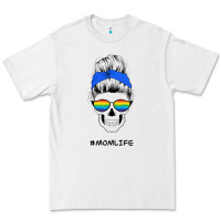 White Blue Glitter Rainbow Mom Skull Premium Tee - Bettercallsaul