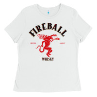 White FIREBALL Ladies Tee - minhPixels