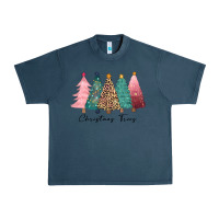 Midnight Navy christmas trees Urban Heavy Tee - CowGirlArtShop