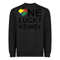 Black one lucky mama Heavyweight Sweatshirt - CowhideDigitalArt