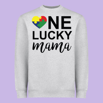 One Lucky Mama Heavyweight Sweatshirt Designed By Cowhidedigitalart