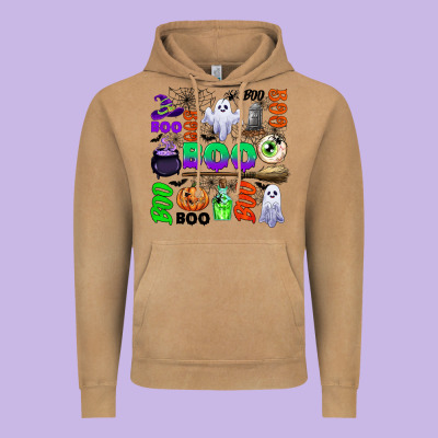 Boo Halloween Vintage Hoodie Designed By Cowgirlartshop