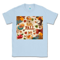 Dusty Blue Hello Fall Classic Tee - texasbilliewilder
