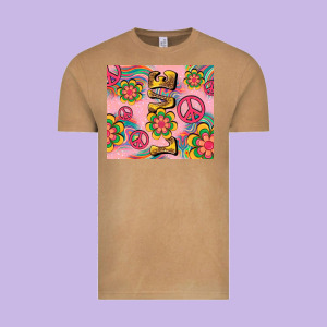 Peace Love Hippie Daisy Vintage Tee Designed By Tumblerdesignbyshophia