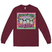 Burgundy Easter Day Chilling with my peeps Long Sleeve Tee - CowGirlArtShop