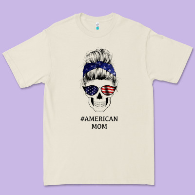 American Stars, American Flag Patterned Mom Skull Premium Tee Designed By Bettercallsaul