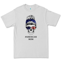 Dove Grey American Stars, American Flag Patterned Mom Skull Premium Tee - Bettercallsaul