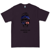 Plum American Stars, American Flag Patterned Mom Skull Premium Tee - Bettercallsaul