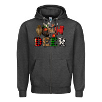 Charcoal Heather oh deer christmas Zipper Hoodie - LillyAllenDesigns