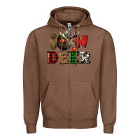 Chestnut oh deer christmas Zipper Hoodie - LillyAllenDesigns