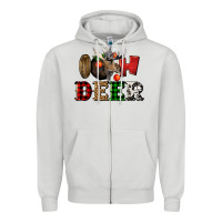 Dove Grey oh deer christmas Zipper Hoodie - LillyAllenDesigns