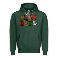 Sports Green oh deer christmas Zipper Hoodie - LillyAllenDesigns