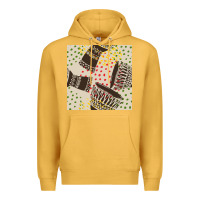 Mustard african drum seamless pattern Premium Hoodie - BundleAndBundleShop