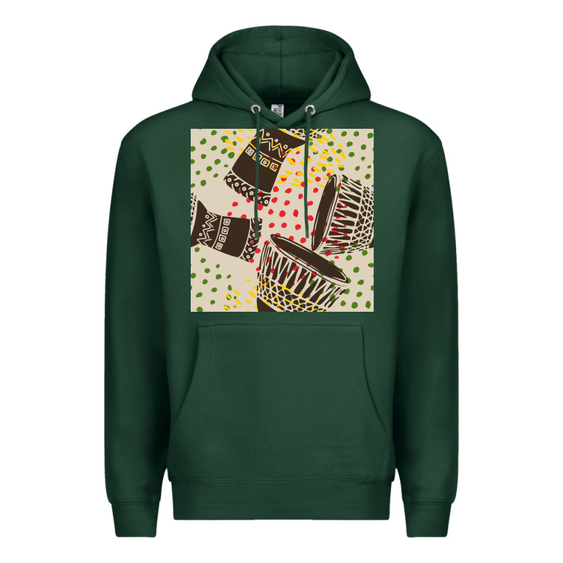 African Drum Seamless Pattern Premium Hoodie by BundleAndBundleShop | Teevron