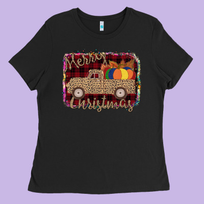 Merry Christmas Truck Ladies Tee Designed By Bettercallsaul